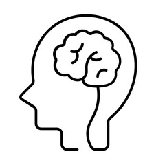 thinking icon with thin style