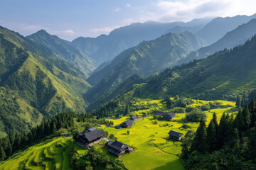 explore enchanting summer landscapes and natural beauty across  diverse countries featuring retrostyled ancient