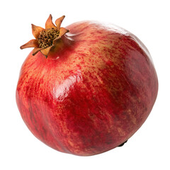 A single ripe pomegranate fruit with seeds showing isolated on a transparent background png