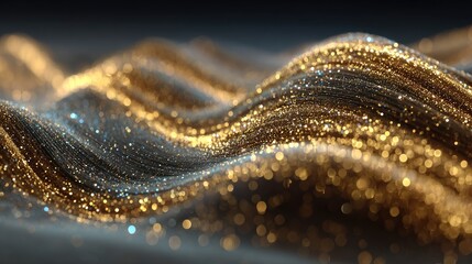 Golden and grey shimmering textile waves