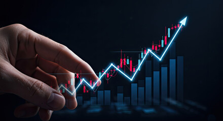  modern stock market graph with neon ligting 