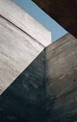 Abstract concrete structure, angled light and shadows