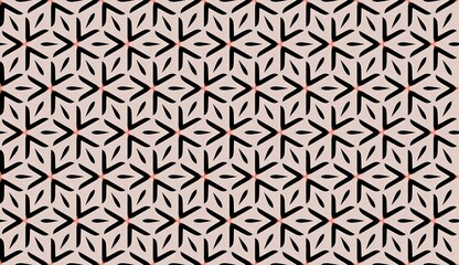Fototapeta premium Grey vintage geometric seamless floral pattern for fabric or wallpaper design