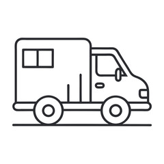 Vector art of delivery truck icon isolated on white background