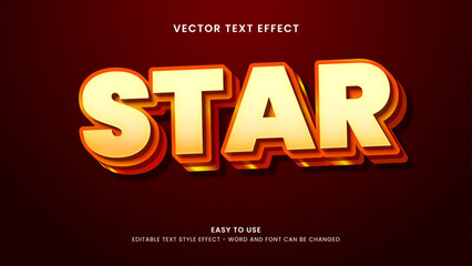 Editable text effect star 3d style premium vector	