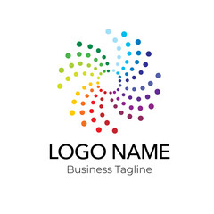 Dotted Colorful Logo Abstract Design Business