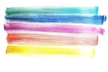 Hand-drawn colorful chalk hatching strokes, uneven and textured, isolated on a white background
