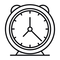 Vector art of vintage alarm clock icon isolated on white background