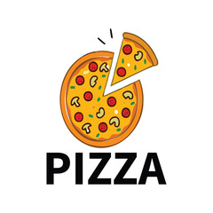 Delicious Cheese and Pepperoni Pizza Slice Logo