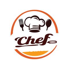 Chef Logo - Professional Culinary Icon with Spatulas