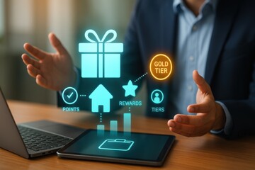 Customer Loyalty Program Interface Showing Rewards, Points and Gold Tier Benefits
