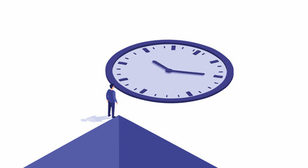 clock on the white background