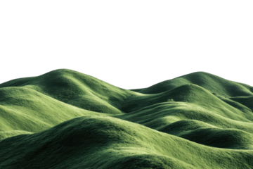 Lush green hills rolling gently