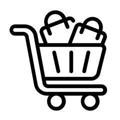 shopping cart icon with line style