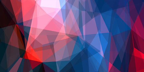 Fototapeta premium Vibrant colorful polygon abstract background with overlapping geometric shapes