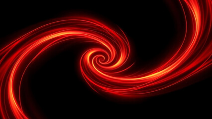 Deep Red and Gold Spiral Wave on Black Luxury Wallpaper