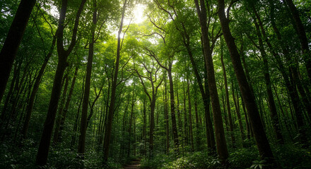 Obraz premium forest atmosphere in the morning