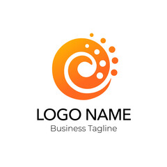 Orange Sun Vector Logo Design Template