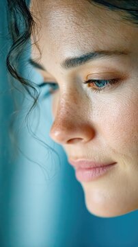 Close Up Portrait of a Woman with Calm Expression