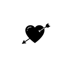 Heart pierced by arrow - love icon