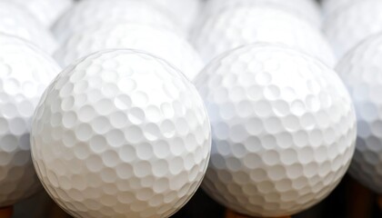 Golf balls close-up