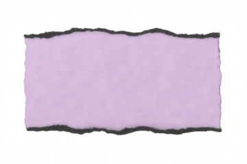 Lilac paper fragment with ragged, burned edges, providing textural overlay for creative graphic design projects