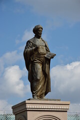Astana (Nur-Sultan), Kazakhstan – Monument to the medieval islamic philosopher  Abu Nasr Al Farabi (870-950), in Astana (Nur-Sultan), capital of Kazakhstan