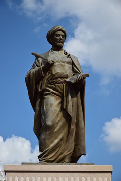 Astana (Nur-Sultan), Kazakhstan &ndash; Monument to the medieval islamic philosopher  Abu Nasr Al Farabi (870-950), in Astana (Nur-Sultan), capital of Kazakhstan