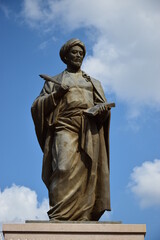 Astana (Nur-Sultan), Kazakhstan – Monument to the medieval islamic philosopher  Abu Nasr Al Farabi (870-950), in Astana (Nur-Sultan), capital of Kazakhstan