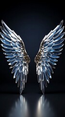 angel wings on black background