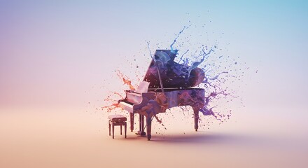 Obraz premium Symphony of Colors: The Art of Piano Expression 2