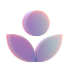 3d gradient geometric abstract Sunflower shape for your design on an isolated background. 3d rendering icon