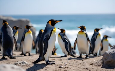 Obraz premium penguins in simons town in south africa. High quality