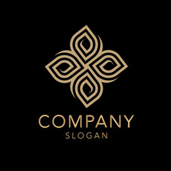 Ethnic Gold Pattern Ornament Logo Modern Design Template