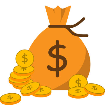 Money Bag with Coins