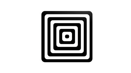 concentric square maze icon in neutral lines, journey within, transparent background