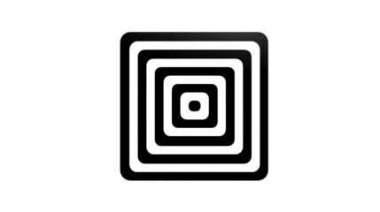 concentric square maze icon in neutral lines, journey within, transparent background