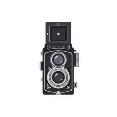 Photo of vintage camera isolated on transparent background for photography concept
