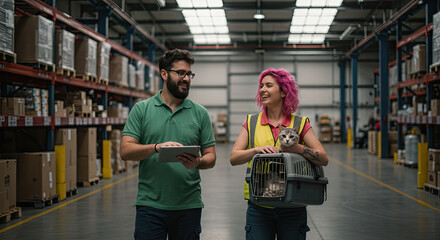 warehouse workers in warehouse