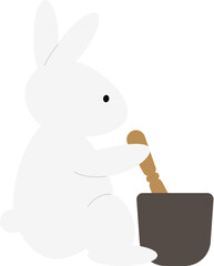 한가위 방아찧는 토끼