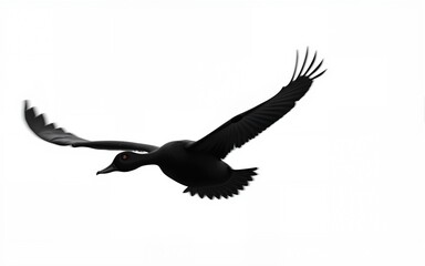 Vector black flock of flying duck silhouette isolated on white background. High quality