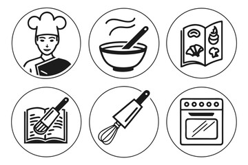 Culinary Icons Chef Cooking Recipes Baking and Oven.
