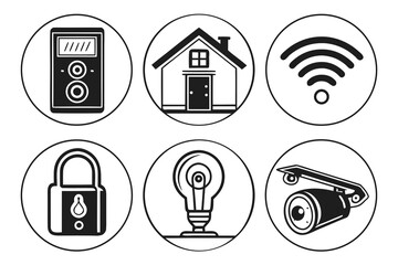 Smart Home Technology Icons Set.
