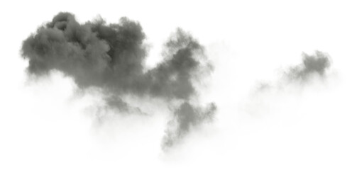 Black steam clouds free shapes float on transparent backgrounds 3d illustrations png