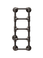 Fototapeta premium Industrial-style wall-mounted pipe shelving