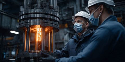 Obraz premium Nuclear fusion research breakthrough laboratory setting scientific innovation clean energy future technical perspective