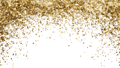 Gold glitter explosion on black background