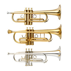 Fototapeta premium brass trumpet isolated on white