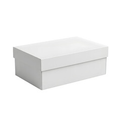 Fototapeta premium White Shoe Box, Isolated on White or Transparent Background