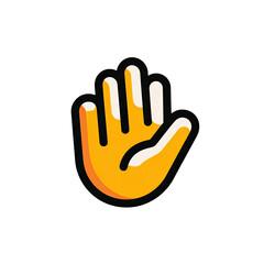 Obraz premium A stylized, cartoon hand raised in a gesture